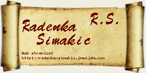 Radenka Simakić vizit kartica